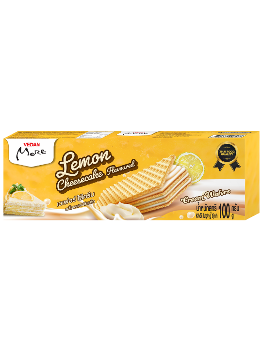 Vedan More Wafers filled with Lemon Cheesecake Flavoured Cream