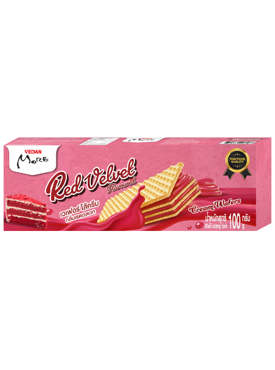 Vedan More Wafers filled with Red Velvet Flavoured Cream