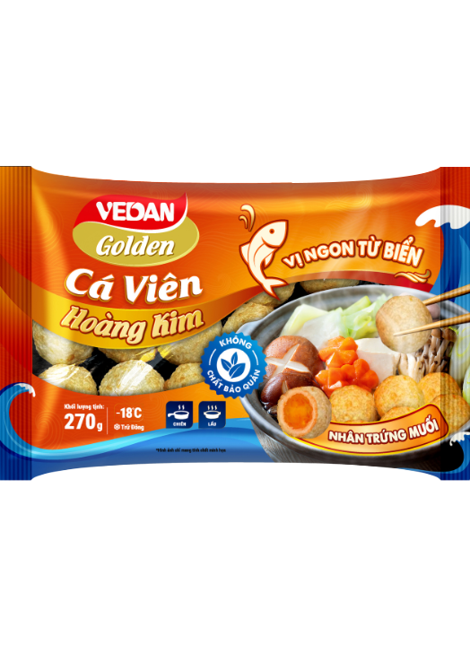 VEDAN Golden- 黃金魚丸-鹹蛋黃包餡