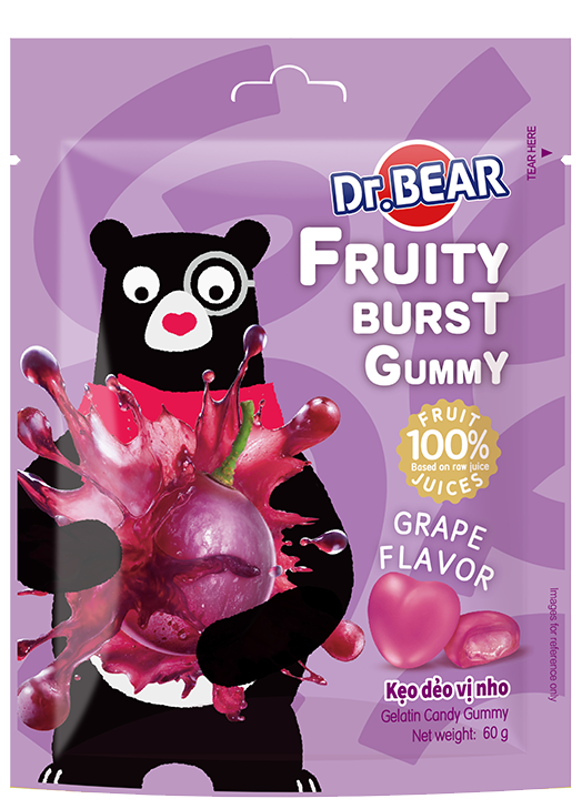 DR.BEAR Grape Flavor Fruity Burst Gummy