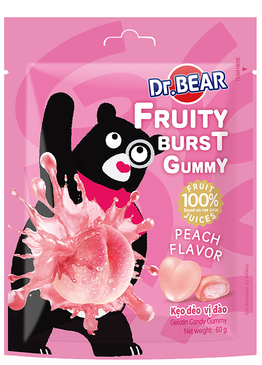 DR.BEAR Peach Flavor Fruity Burst Gummy