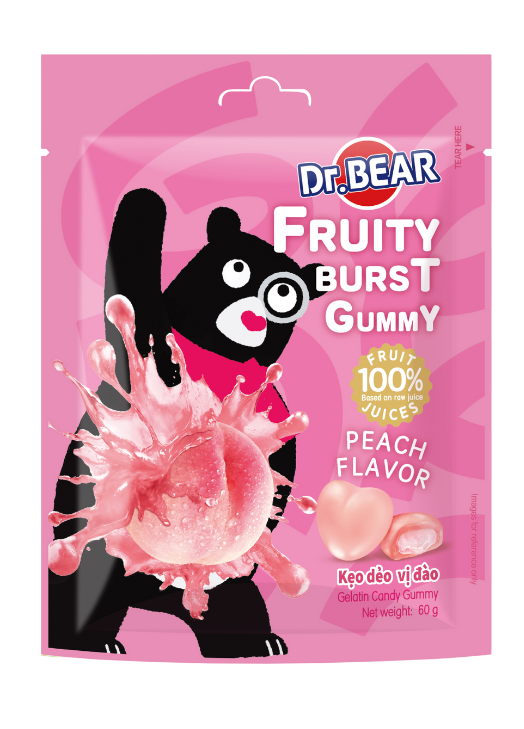 DR.BEAR Peach Flavor Fruity Burst Gummy