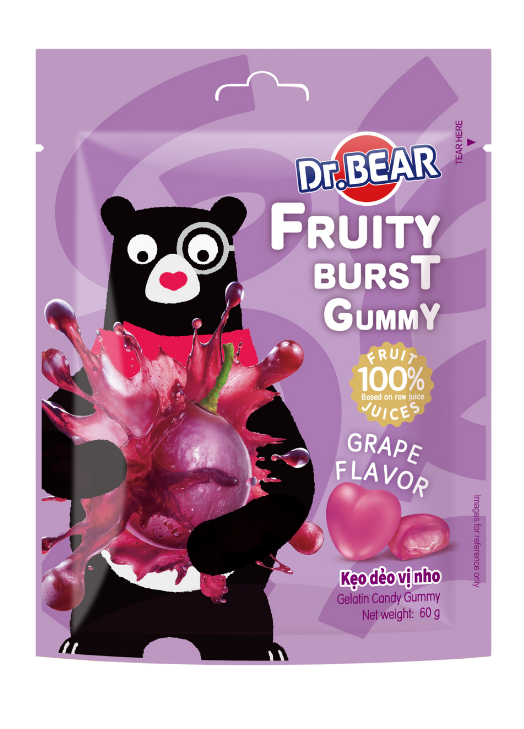 DR.BEAR Grape Flavor Fruity Burst Gummy