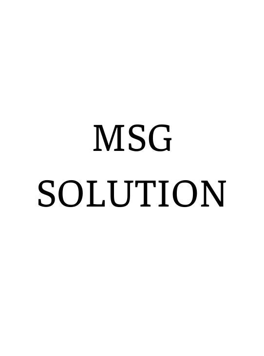 MSG SOLUTION